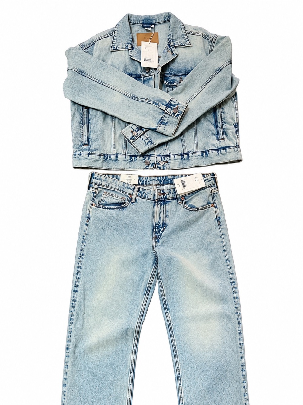 H&M Light Blue Denim Jacket and Straight Leg Jeans